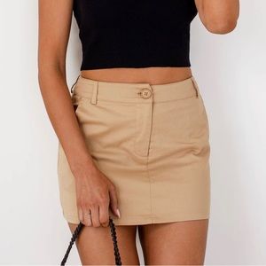 Khaki Cargo Mini Skirt
